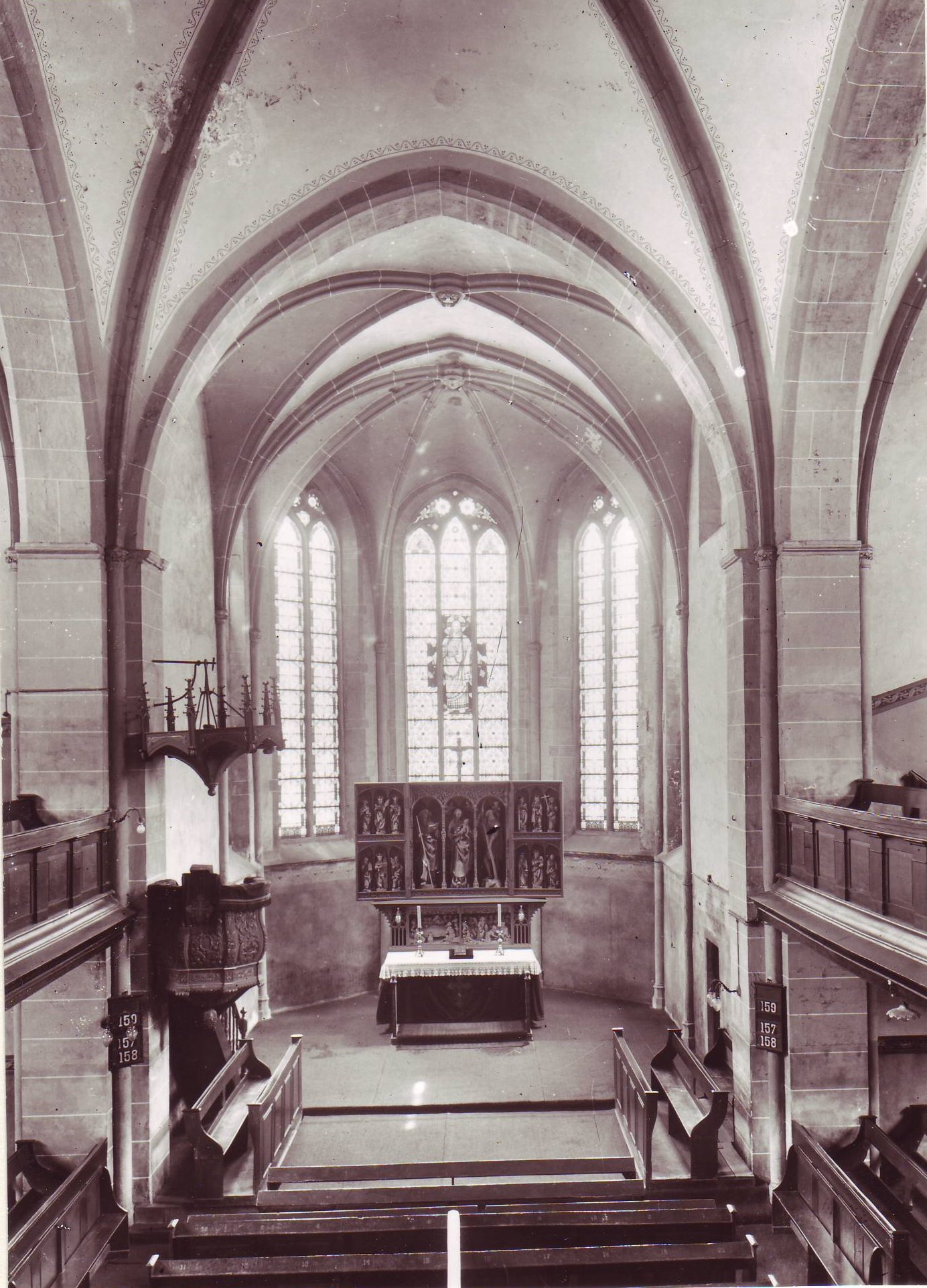 Evangelische Kirche-Altar vor 1930